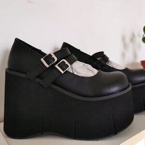 Demonia ''Kera-08'', Women 6, Black Vegan Leather